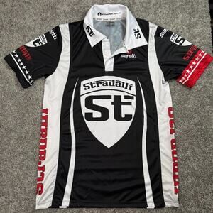 Safetti Stradalli Jersey Adult Medium Polo Black White Cycling